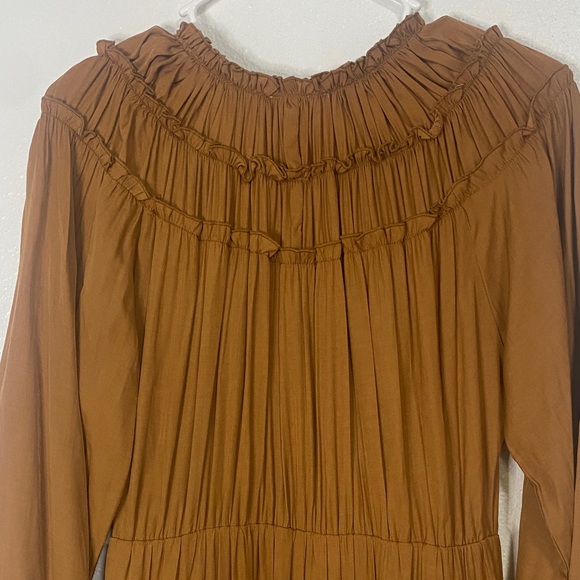 Entro Tan Long Sleeve Tiered Dress - Picture 9 of 15